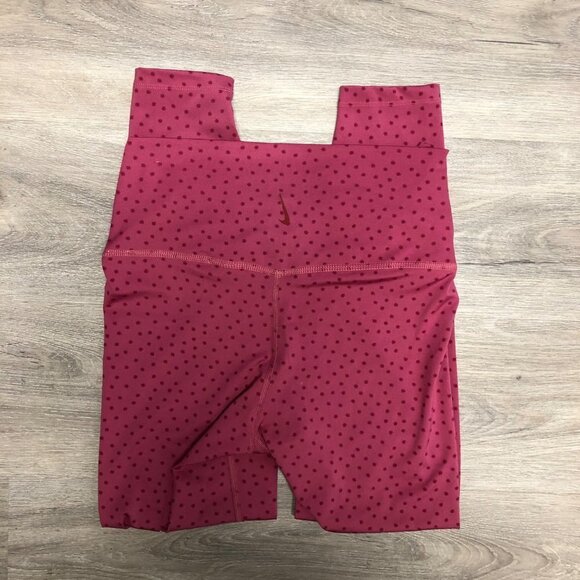 Nike Dri Fit Size Medium Leggings High Rise Crossover Front Workout Pants Pink - Picture 5 of 10